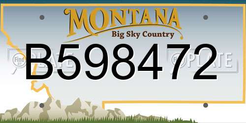 B598472 Montana License Plate