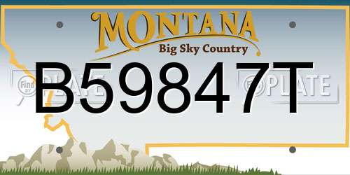 B59847T Montana License Plate