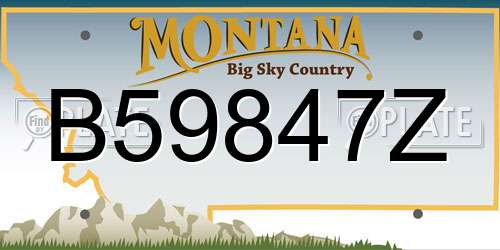 B59847Z Montana License Plate