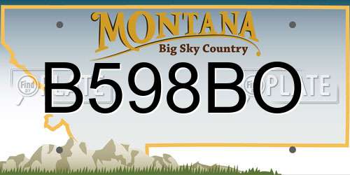 B598BO Montana License Plate