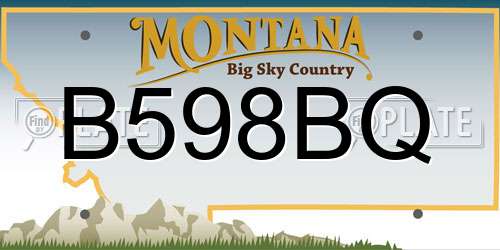 B598BQ Montana License Plate