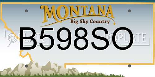 B598SO Montana License Plate