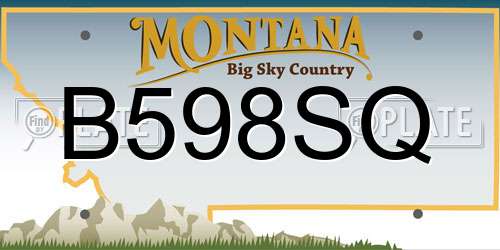 B598SQ Montana License Plate