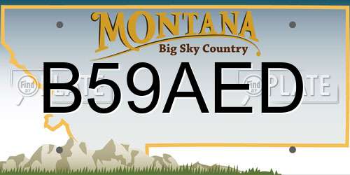 B59AED Montana License Plate