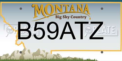 B59ATZ Montana License Plate