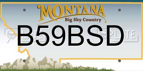 B59BSD Montana License Plate