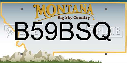 B59BSQ Montana License Plate