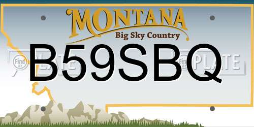 B59SBQ Montana License Plate