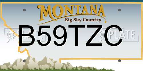B59TZC Montana License Plate