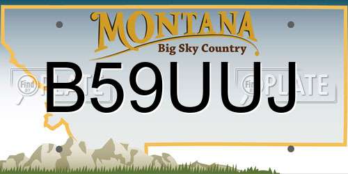 B59UUJ Montana License Plate