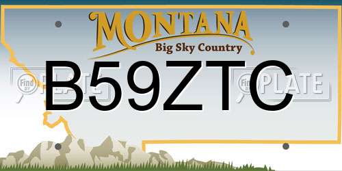 B59ZTC Montana License Plate
