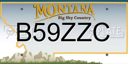 B59ZZC Montana License Plate