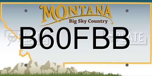 B60FBB Montana License Plate