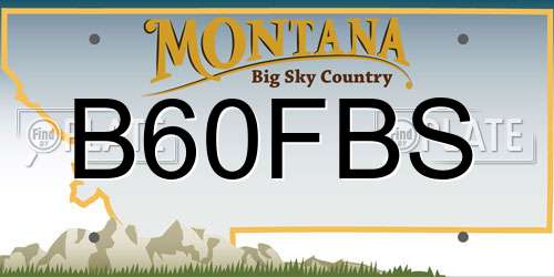 B60FBS Montana License Plate