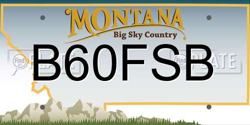 B60FSB Montana License Plate