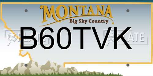 B60TVK Montana License Plate