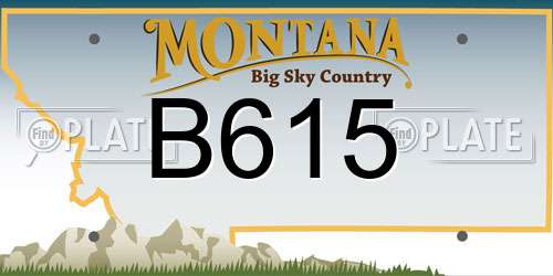 B615 Montana License Plate