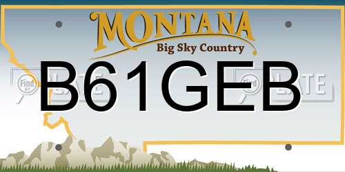 B61GEB Montana License Plate