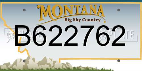 B622762 Montana License Plate