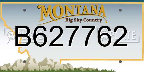 B627762 Montana License Plate