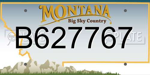 B627767 Montana License Plate