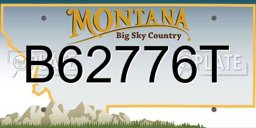 B62776T Montana License Plate