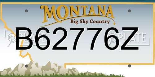 B62776Z Montana License Plate