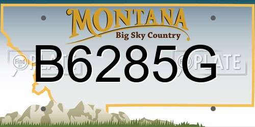 B6285G Montana License Plate