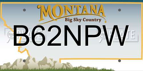 B62NPW Montana License Plate