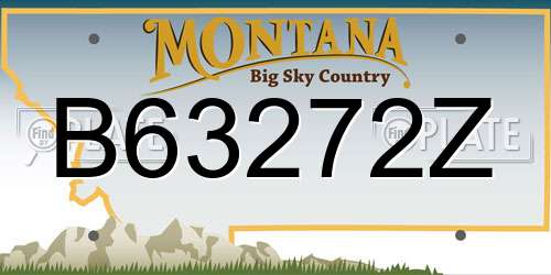 B63272Z Montana License Plate