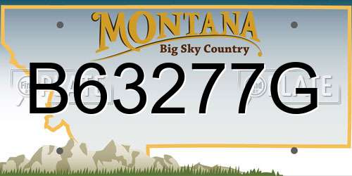 B63277G Montana License Plate