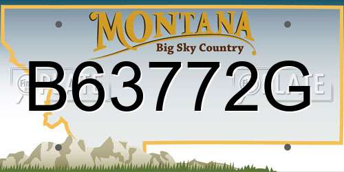 B63772G Montana License Plate