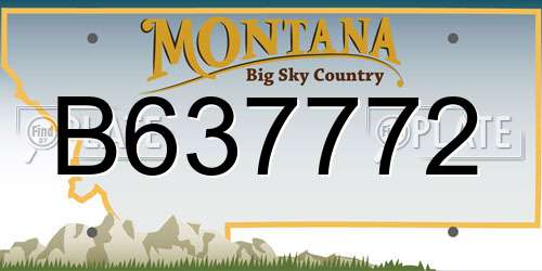 B637772 Montana License Plate