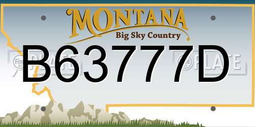 B63777D Montana License Plate