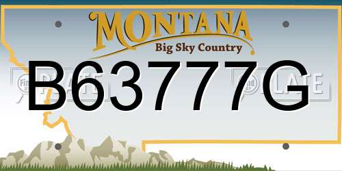 B63777G Montana License Plate