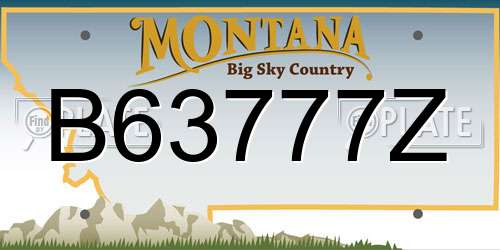 B63777Z Montana License Plate