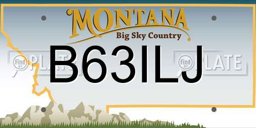 B63ILJ Montana License Plate