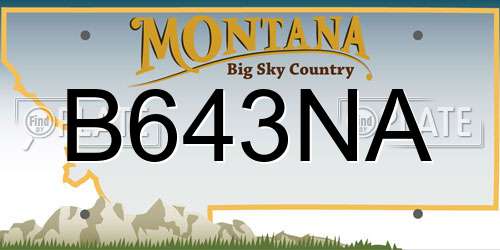 B643NA Montana License Plate