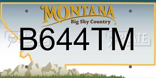 B644TM Montana License Plate
