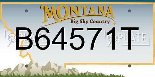 B64571T Montana License Plate