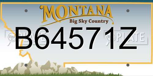 B64571Z Montana License Plate
