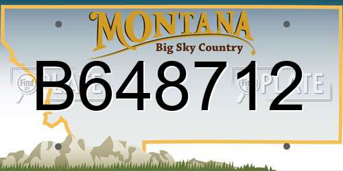 B648712 Montana License Plate