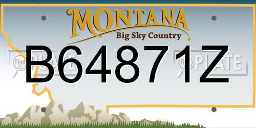 B64871Z Montana License Plate