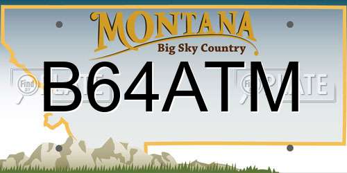 B64ATM Montana License Plate