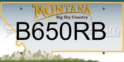 B650RB Montana License Plate