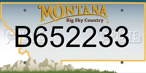 B652233 Montana License Plate