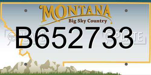B652733 Montana License Plate