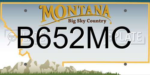 B652MC Montana License Plate