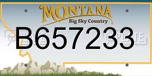 B657233 Montana License Plate