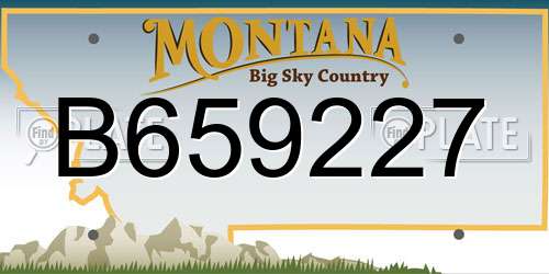 B659227 Montana License Plate